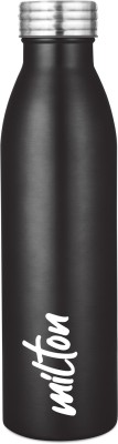 MILTON Breeze 1000 Stainless Steel Water Bottle, 1030 ml, Metallic Black 1030 ml Bottle(Pack of 1, Black, Steel)