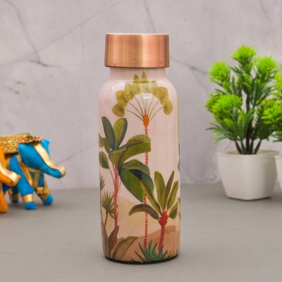 OGGN Dazzert Printed Copper Water Bottle with Health Benefits for Home & Office 500 ml Bottle(Pack of 1, Brown, Copper)