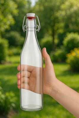 Captain India 1000 ml Glass Bottle(Pack of 1, Clear)