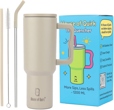 HOUSE OF QUIRK 1200 ml Steel Bottle(Pack of 1, Beige)