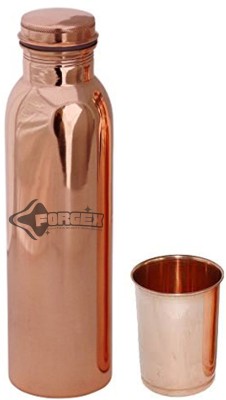 Forgex Copper Glossy Polish Tableware 1000 ml Bottle With Drinking Glass(Pack of 2, Brown, Copper)
