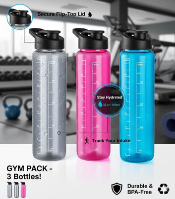 Flipkart SmartBuy 1000 ml Plastic Bottle(Pack of 3, Multicolor)