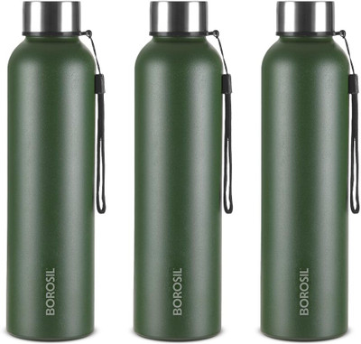BOROSIL 1000 ml Steel Bottle(Pack of 3, Green)