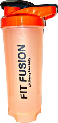 FitFusion 700 ml Plastic Shaker(Pack of 1, Orange)