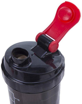 HouseOfCommon 500 ml Plastic Shaker(Pack of 1, Red, Black)