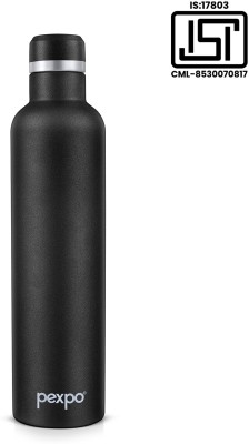 pexpo 24 Hrs Hot and Cold ISI Certified , Oreo Vacuum insulated Water Bottle 750 ml Flask(Pack of 1, Black, Steel)