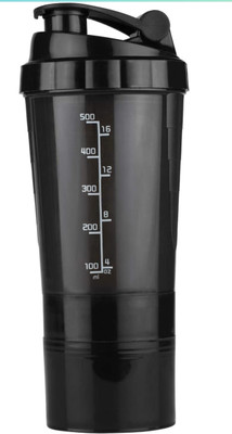 Salvin Enterprises 500 ml Plastic Shaker(Pack of 1, Black)