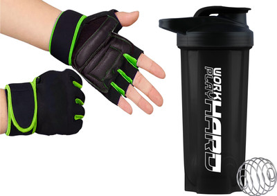 TRUE INDIAN 700 ml Plastic Shaker(Pack of 2, Black, Green)