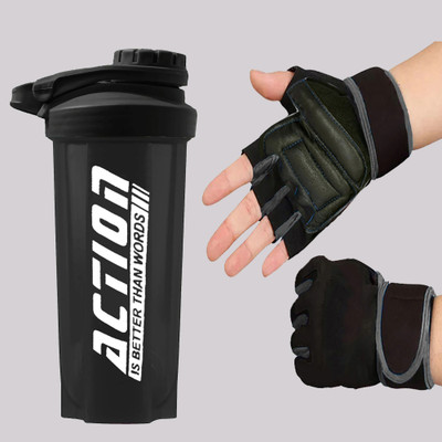 TRUE INDIAN 700 ml Plastic Shaker(Pack of 2, Black)