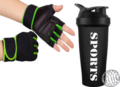 TRUE INDIAN 600 ml Plastic Shaker(Pack of 2, Black, Green)
