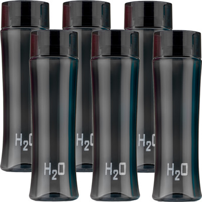 Flipkart SmartBuy Premium Quality Oval Round Shape water bottle set of fridge 1020 ml Bottle(Pack of 6, Black, PET)