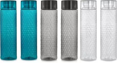 PRAGATI SALES Premium Fridge Water Bottles Set Of 6 For Gym, Office, Home ( 6 PCS ) 1000 ml Bottle(Pack of 6, Multicolor, PET)
