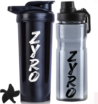 ZYRO 750 ml Plastic Shaker(Pack of 2, Black)