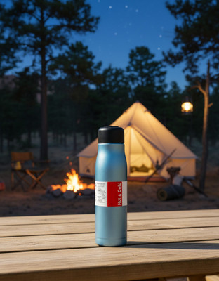 ARHAM CREATIONS 500 ml Stainless Steel Bottle(Pack of 1, Light Blue)