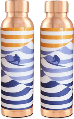 KUBER INDUSTRIES 950 ml Copper Bottle(Pack of 2, Multicolor)