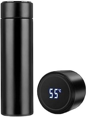 kaarm Smart LED Temperature Display Water Bottle, Insulated Hot and Cold Water Bottle 500 ml Bottle(Pack of 1, Black, Steel)