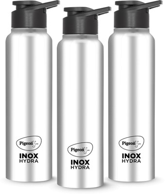 Pigeon Inox Hydra 900 Ml Bottle  (Pack Of 3, Black, Steel/Chrome, Steel) For Rs. 399 @ 73 %