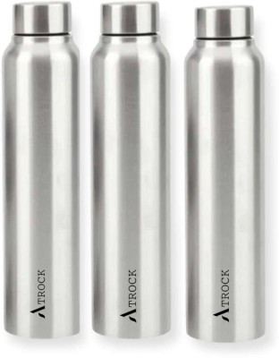 ATROCK Water Bottle| Stainless Steel Fridge Bottle Set of 3| Rust Proof 1000 ml Bottle(Pack of 3, Silver, Steel)