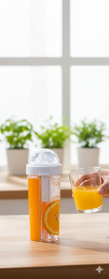 SCL Steelo 600 ml PET, Plastic Shaker(Pack of 1, Orange)