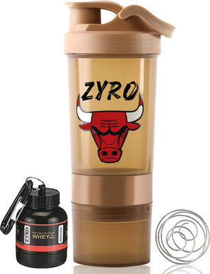 ZYRO 500 ml Plastic Shaker(Pack of 2, Brown)