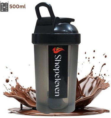Shopeleven 500 ml Plastic Shaker(Pack of 1, Grey)