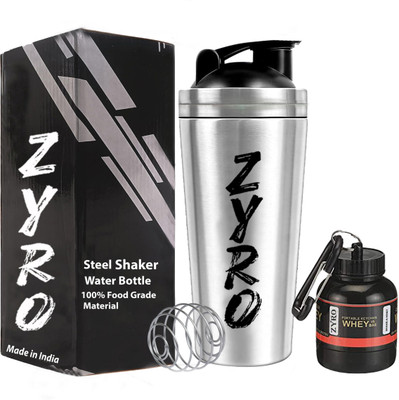 ZYRO 750 ml Steel Shaker(Pack of 1, Silver)