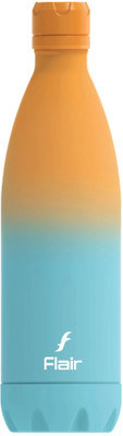 FLAIR 1000 ml Steel Bottle(Pack of 1, Orange, Blue)