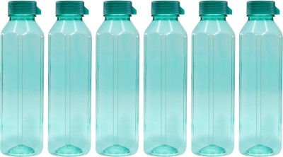 Pearlpet Topaz BPA-free Plastic Water Bottle 1000 ml Bottle(Pack of 6, Green, Plastic)