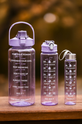 ArtfulPrint 3 in 1 2000ml, 900ml, 300ml Water Bottles 2000 ml Bottle(Pack of 3, Purple, Plastic)