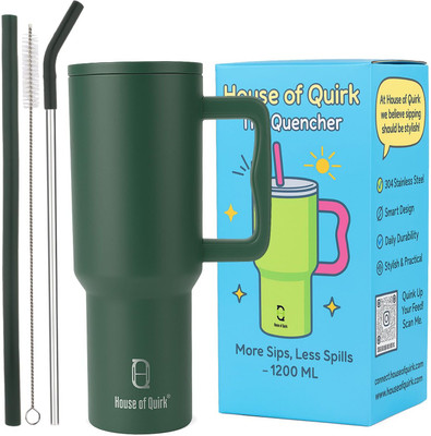 HOUSE OF QUIRK 1200 ml Steel Bottle(Pack of 1, Green)