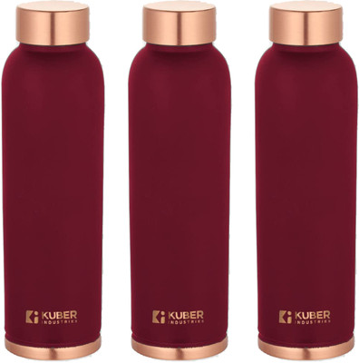 KUBER INDUSTRIES 950 ml Copper Bottle(Pack of 3, Maroon)