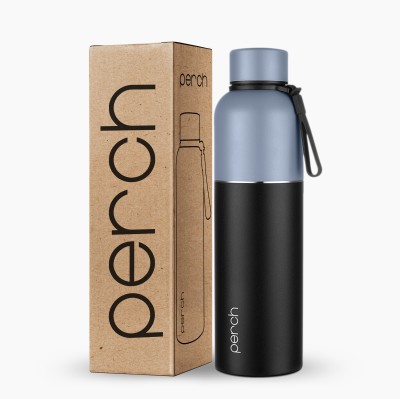 PERCH Zenith Hot and Cold Thermosteel ISI Certified Vacuum Insulated Water Bottle 1000 ml Flask(Pack of 1, Black, Steel)