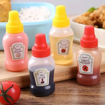 Atipriya Mini Ketchup Bottles (25ml 4 Pack) 25 ml Bottle(Pack of 4, Multicolor, Plastic)