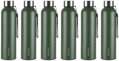 BOROSIL 1000 ml Steel Bottle(Pack of 6, Green)