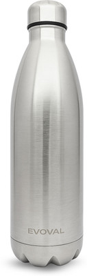 EVOVAL 1000 ml Steel Bottle(Pack of 1, Silver)