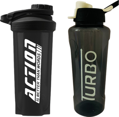 TRUE INDIAN 700 ml Plastic Shaker(Pack of 2, Black)