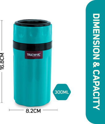 Trueware Tuff Flask 300 ml 300 ml Flask(Pack of 1, Green, Plastic, Steel)