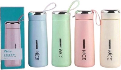 Shineshopper Vacuum insulated stainless steel Flask Bottle 420 ml Bottle(Pack of 1, Pink, Steel)