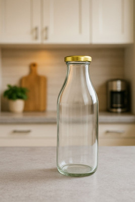 JASHPREET 1000 ml Glass Bottle(Pack of 2, Clear)