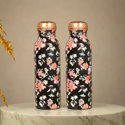 Kings 1000 ml Copper Bottle(Pack of 2, Multicolor)
