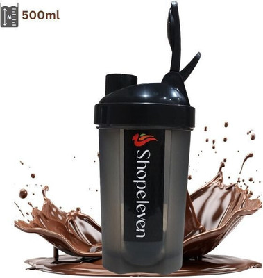 Shopeleven 500 ml Plastic Shaker(Pack of 1, Grey)