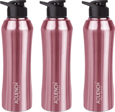 AQUENCH 1000 ml Steel Sipper(Pack of 3, Pink)
