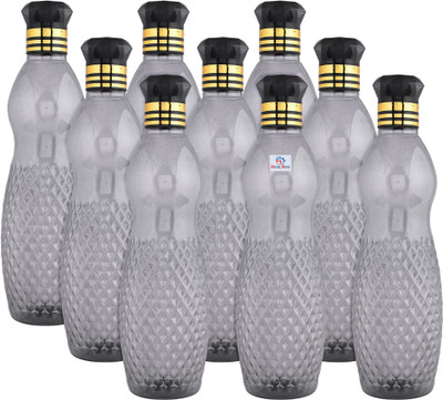 Heart Home 1000 ml Plastic Bottle(Pack of 9, Black)