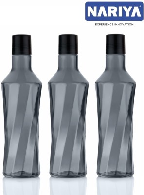 nariya PLASTIC WATER BOTTLE IN NEW DESIGN AND SHAPE LEAK-PROOF & BPA-FREE 1000 ml Bottle(Pack of 3, Black, Plastic)