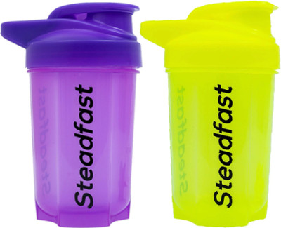 Steadfast NUTRITION 800 ml Plastic Shaker(Pack of 2, Green, Purple)
