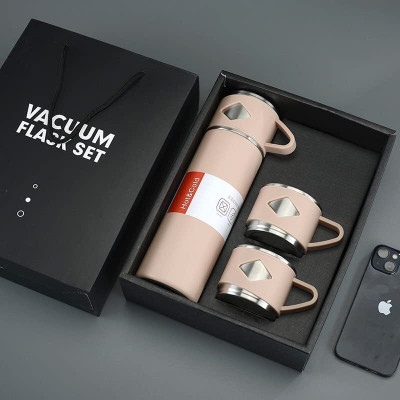 Atipriya Vacuum Insulated Flask set 3Cup set for Hot & Cold Drink 500 ml Flask(Pack of 1, Multicolor, Steel)