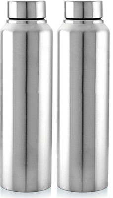 KUBER INDUSTRIES 1000 ml Steel Bottle(Pack of 2, Silver)