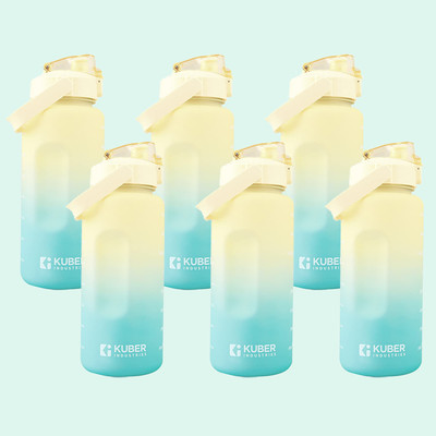 KUBER INDUSTRIES 2000 ml Plastic Bottle(Pack of 6, Yellow, Blue)
