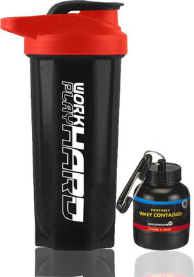 TRUE INDIAN 700 ml Plastic Shaker(Pack of 2, Red, Black)