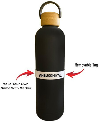 SY Gifts AnbukkiniyalName Mattee Finish Cork Bottle 1000ml 1000 ml Flask(Pack of 1, Black, Steel)